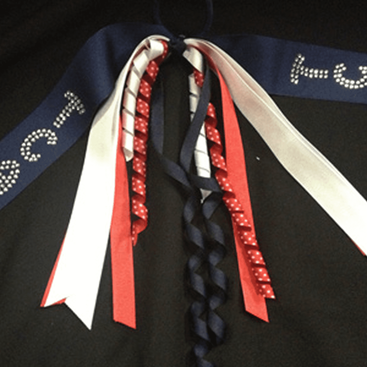 Patriotic-themed ribbon arrangement