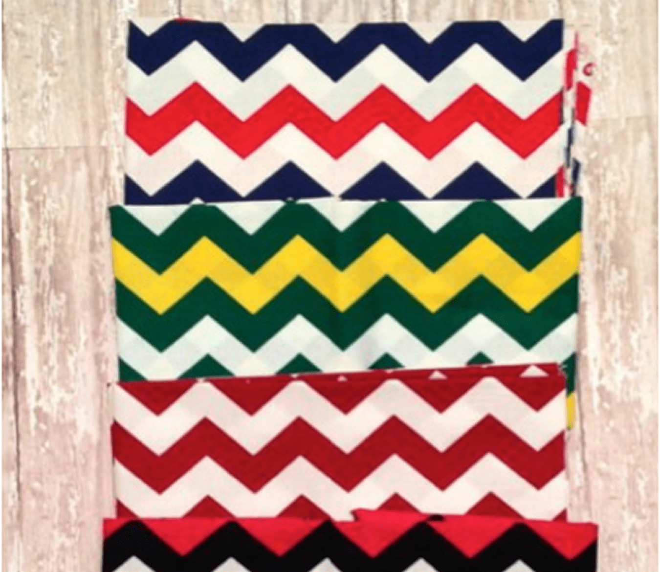 Chevron patterned fabrics in vibrant colors