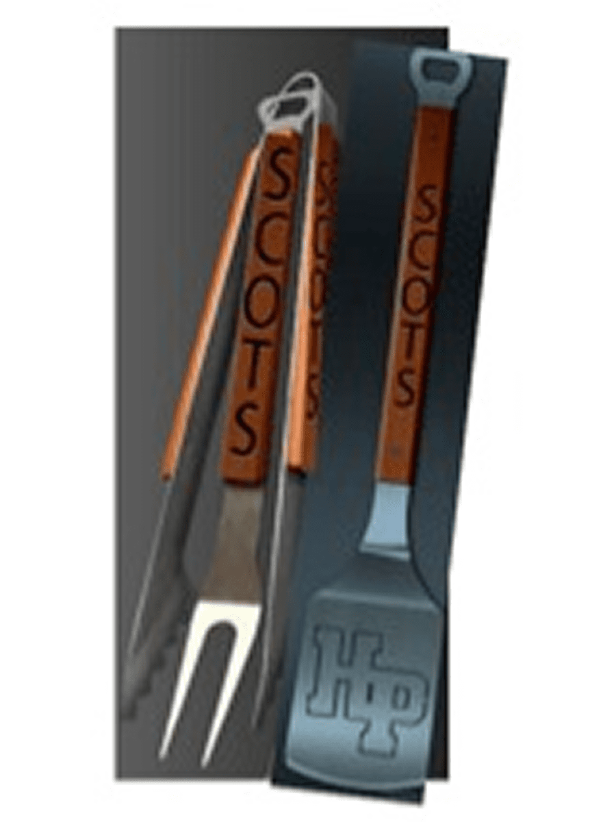Barbecue tools with "SCOTS" branding
